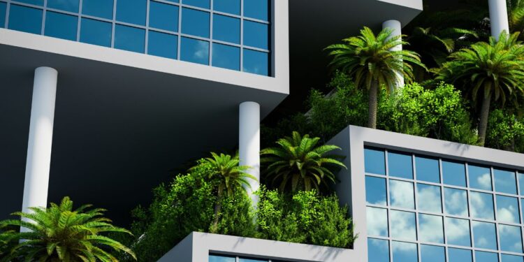 Outdoor green spaces in office buildings boost comfort and support natural cooling for improved energy efficiency and employee well-being.