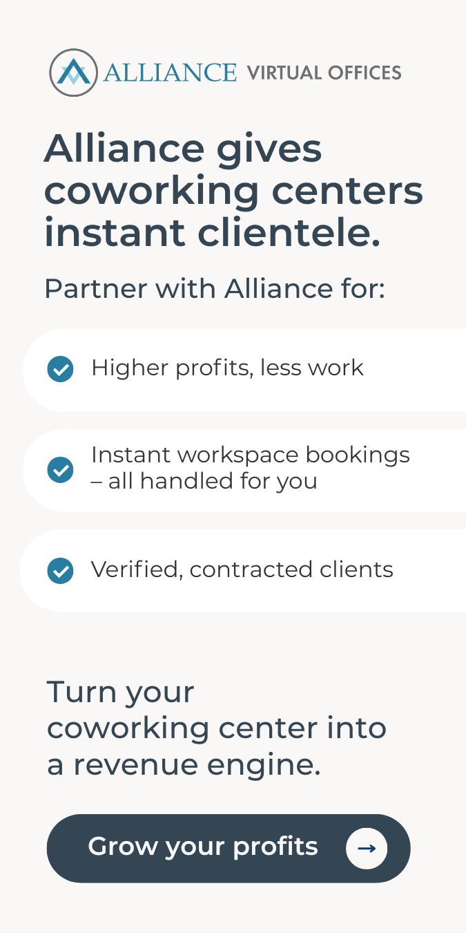 Alliance gives coworking centers instant clientele - Alliance Virtual Offices
